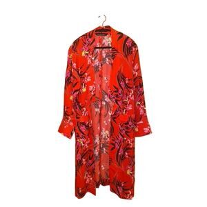 Colleen Lopez - Red Floral Duster Cardigan - New with Tags